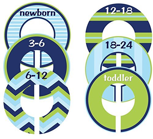 Mumsy Goose Baby Nursery Closet Dividers, Closet Organizers, Nursery Decor, Baby Boy, Blue Green Nautical