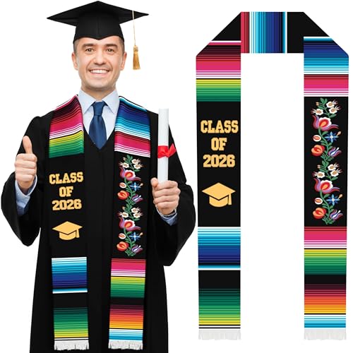 Serape Scholars Mexican Graduation Printed Sash Class of 2026 | Estolas de graduacion 2026