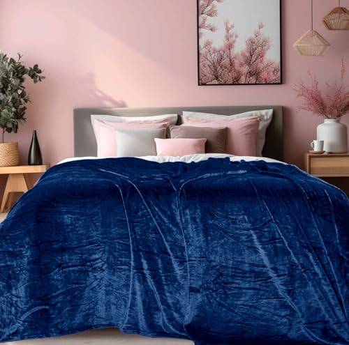Image of ABRAZO AC Blanket | 300 GSM Lightweight Super Soft Cozy for Bed, Sofa, Couch, Travel & AC Room | Single Bed 160x220 cm | Solid Color | Breathable All-Season Comfort