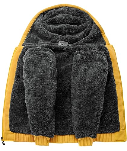 Image of SWISSWELL Unisex Boys Girls Fleece Hoodie Sherpa Lined Jacket Zip Up Hooded Sweatshirt Winter Outerwear for Kids (Yellow, 10-11)