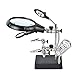 Dandelion 2.5X 7.5X 10X LED Light Magnifier Soldering Station,Magnifying Desk Lamp Helping Hand Repair Clamp Alligator Auxiliary Clip Stand Desktop Magnify Glass for Painting Miniature,Jewelry Pieces