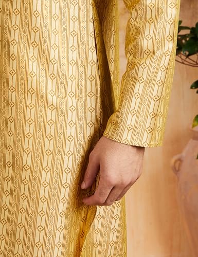 Image of Amazon Brand - Symbol Men Festive Printed Long Kurta (Regular Fit)