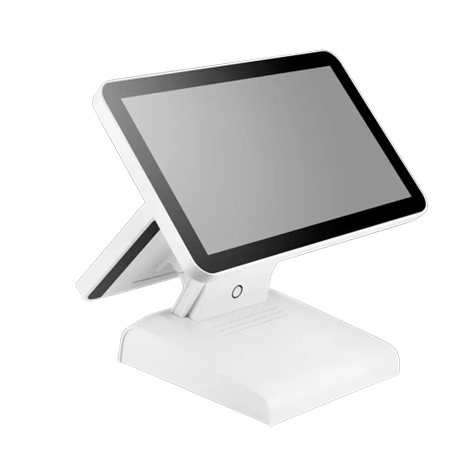 Caja registradora hasta para pequeñas Empresas, Pantalla de Operador multilínea Transparente de 15,6 "+ 11,6", Doble Pantalla Plegable, para Restaurante,Venta al por Menor (White)