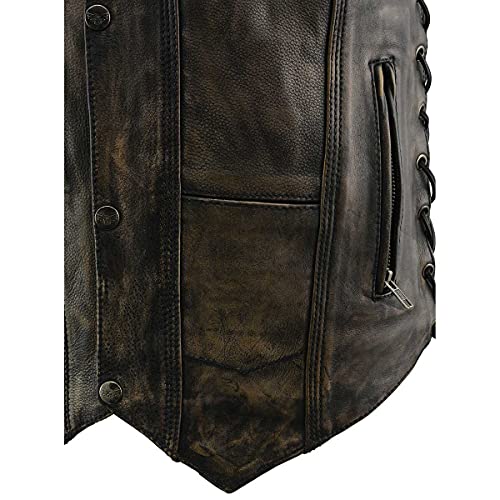 Milwaukee Leather Distressed Brown Vest