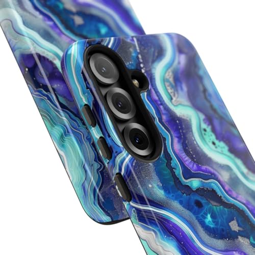 Coque Samsung S25 Plus géode bleu au bureau comme en soirée chic