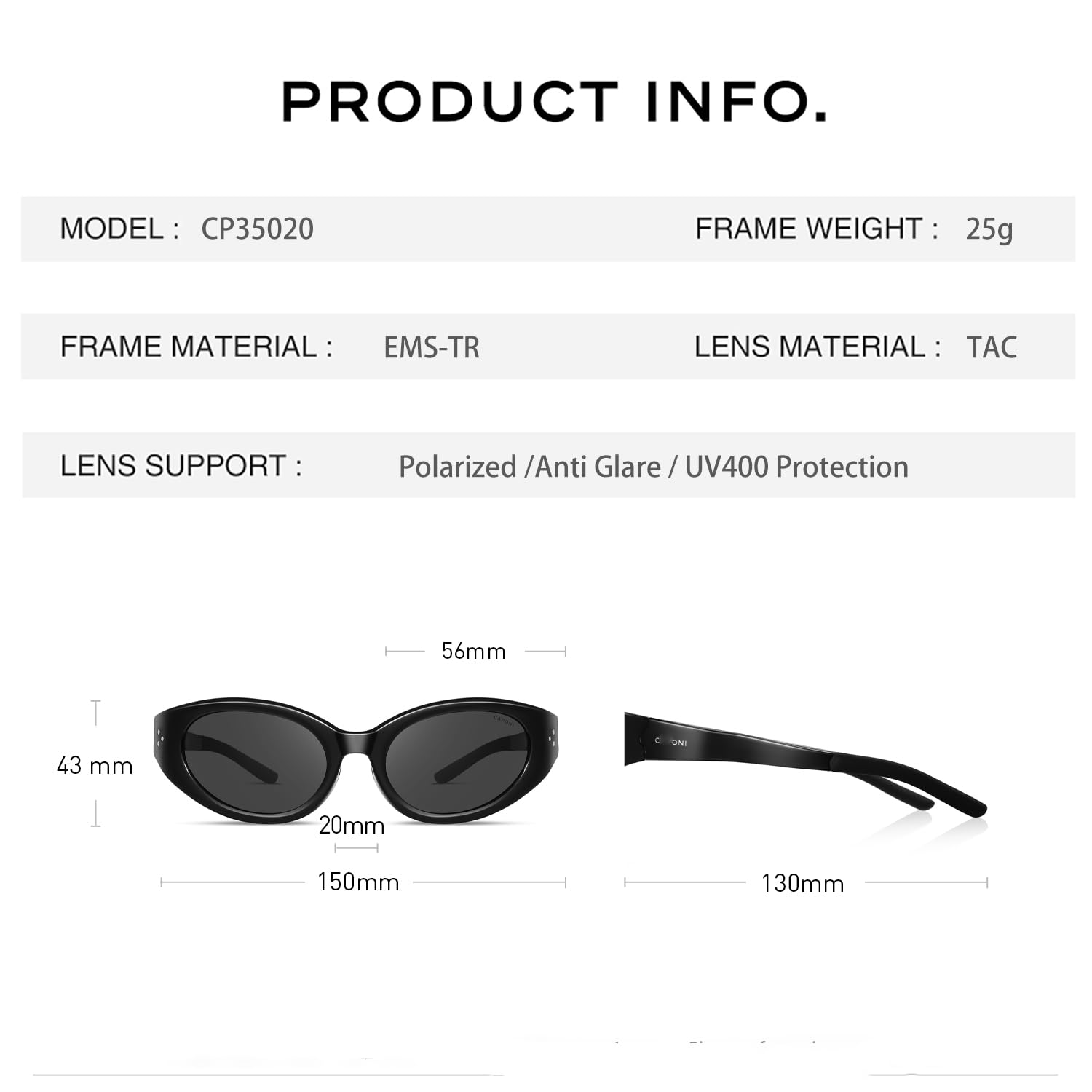 Lunettes de soleil polarisées œil de chat pour femmes, protection UV400