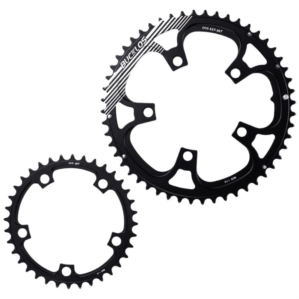 Platos Para Bicicletas Plato de bicicleta de carretera 110BCD 50-34T 52-36T 53-39T Plato de 5 pernos Aleación de aluminio Rueda de cadena de doble velocidad Piezas de bicicleta Plato Ovalado 32 Mtb(53