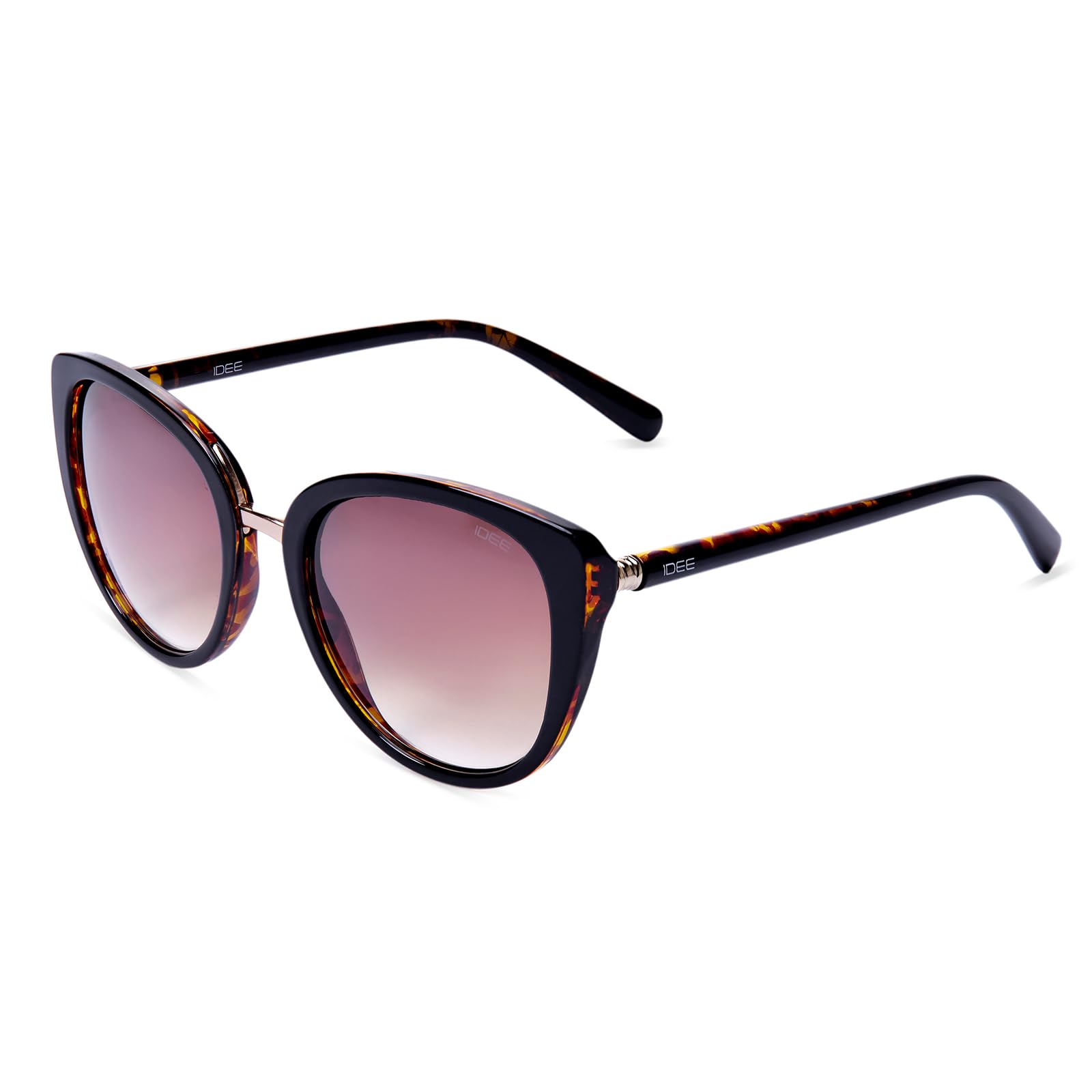 100% UV protected sunglasses | Gradient | Medium | Full rim | Women | Cat Eye | Frame: Brown | Lens: Brown-image-31