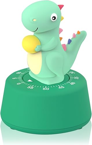 Temporizador de cocina mecánico de 60 minutos, lindo temporizador de dinosaurio para niños, temporizador de huevos de cuerda para cocinar, leer,