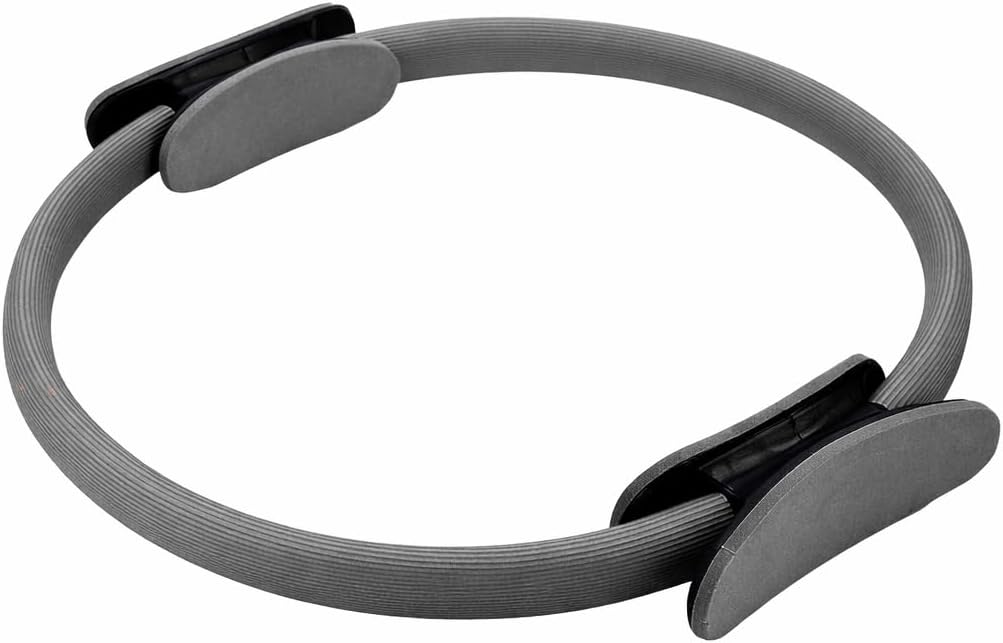 GOCART WITH G LOGO Yoga Circle Exercise Pilates Ring with Full Body Toning Fitness for Stretching, Relaxation (Gray)
