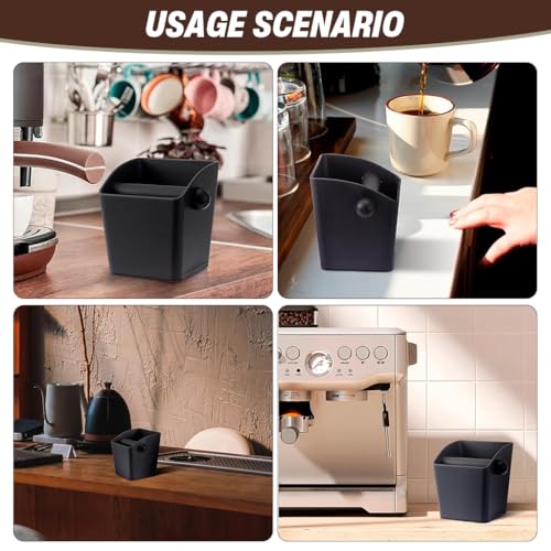 Image of Supvox Knock Box Plastic Coffee Grounds Bin with Cross Bar, Reuseable Coffee Grounds Container Expresso Coffee Machine Supplies Coffee Making Accessories