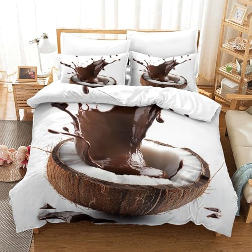 Housse de couette microfibre ultra douce parure de lit 3D 135x200