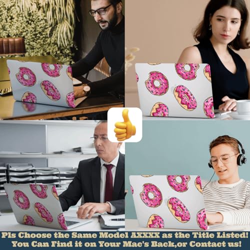 Funda MacBook Pro 15 Donut Rosa 2016-2019 A1990 A1707 con maletín y protector de teclado 7