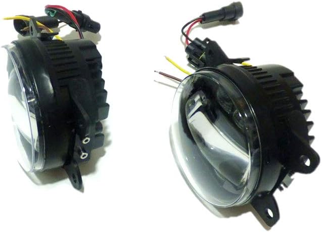 6000k 3000LM LED Fog Lamp Compatible for Renault Scenic 2003-2013, 20W White Lens Fog Lamp + 6W White Daytime Running Light DRL + 4W Yellow Turn Signals