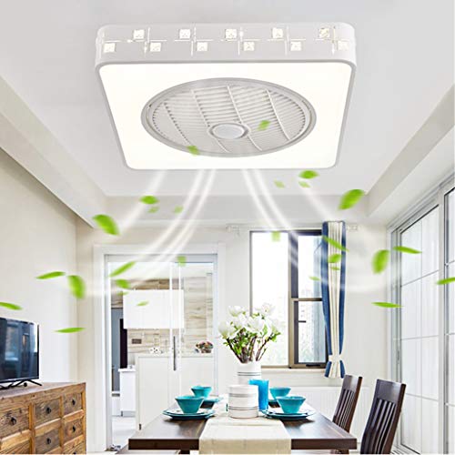 JINWELL Ventoinha de teto candeeiro de teto moderno e criativo LED ventilador de teto com luz com controle remoto ventilador de teto quarto candeeiro de iluminação 95 cm