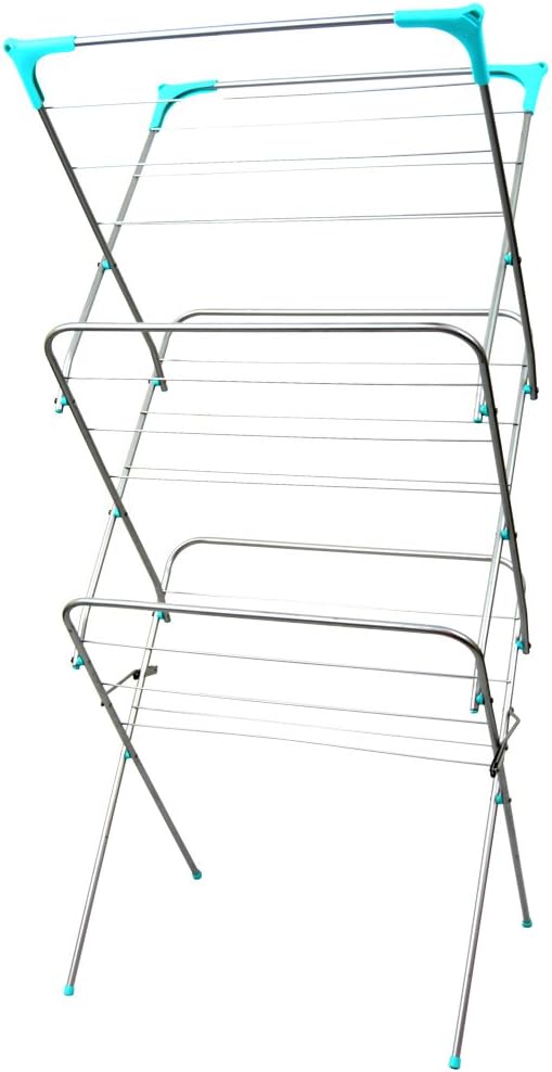 FOLDING LAUNDRY HORSE CONCERTINA CLOTHES AIRER DRYER 3 TIER EXTRA