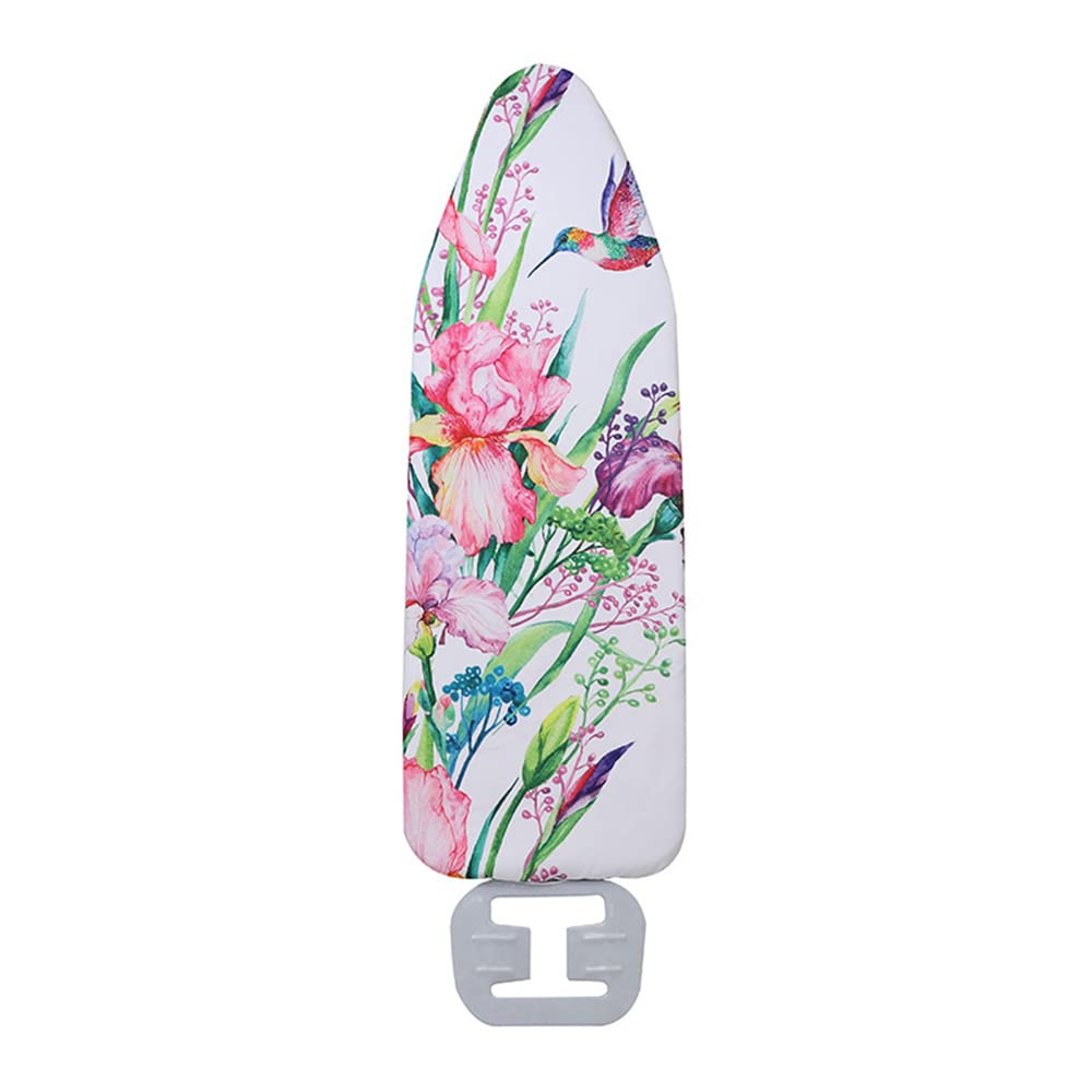 Highdi Pink Flowers Ironing Board Cover 140X50cm, 3D Printed Floral Pattern, Easy-Fit Replacement With Protective Scorch Mesh Cloth (Pink)
