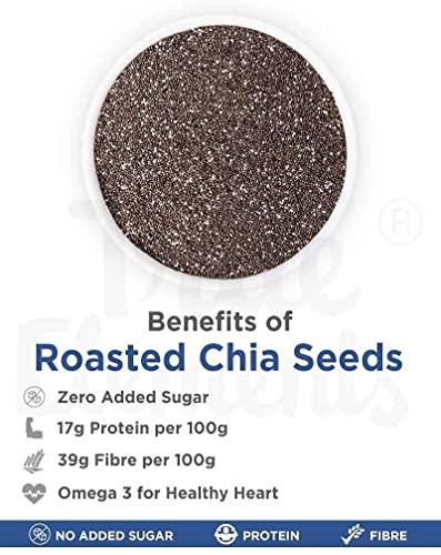 Image of True Elements Roasted Chia Seeds 125g Pack of 2 | Rich in Protein, Fiber & Omega-3 | Healthy Superfood Seeds for Weight Management & Daily Nutrition