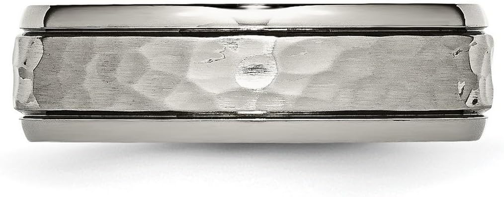 JewelryWeb Titanium Hammered and Polished Band Ring-Ring for Women and Men in Variety of Sizes