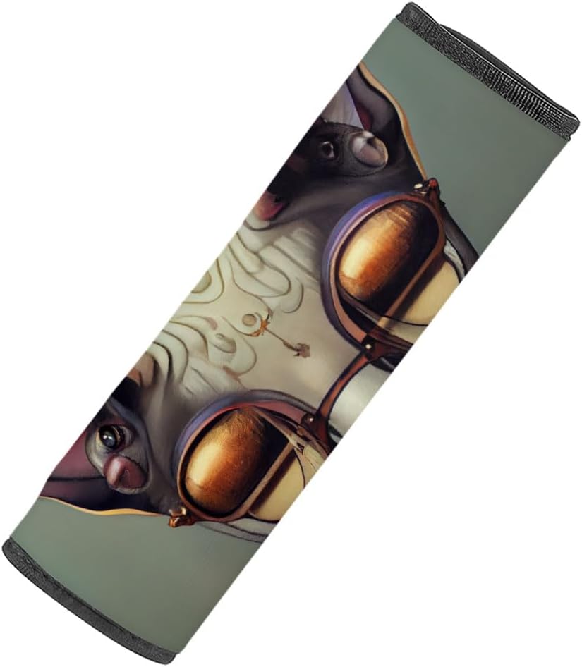 Cat with Glasses Car Seat Belt Pads - Art Seat Belt Covers - Sphynx Seat Belt Covers