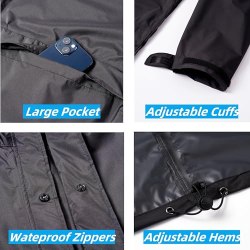 Image of Rain Suit, Rain Gear for Men Waterproof, Camo Rain Jacket, Lightweight Rain Coat