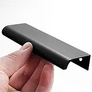 JOOJA 10 Pack Matte Black Modern Style Finger Edge Pull Furniture DrawerHandles Hidden Cabinet Kitchen Drawer Handles Knobs, 120mm