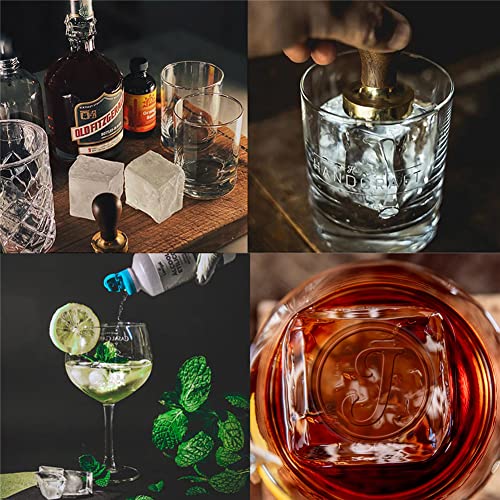 CRASPIRE Letter Ice Stamp J Ice Cube Stamp Ice Branding Stamp with Removable Brass Head & Wood Handle Vintage Ice Stamp for DIY Crafting Cocktail Whiskey Mojito Drinks Bar Making - Image 3