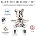Eoiips Bear Table Storage Statue Animal Sculpture Key Tray Multifunction Office Home Decor Piggy Bank Storage Tray(Silver, A)