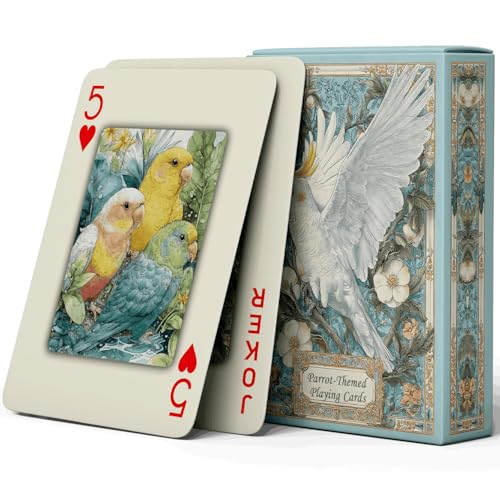 Parrot Theme Playing Cards, 54 ilustraciones artísticas