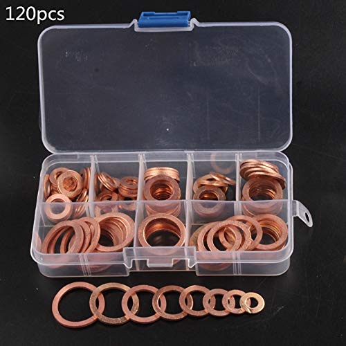 280/200 Pz Guarnizione in Rame Guarnizione Solida Rondella Tappo Coppa Olio Per Barca Crush Anello di Tenuta Piatto Strumento Accessori Hardware Confezione Nuovo-Cina, 280 Pz M5-M20