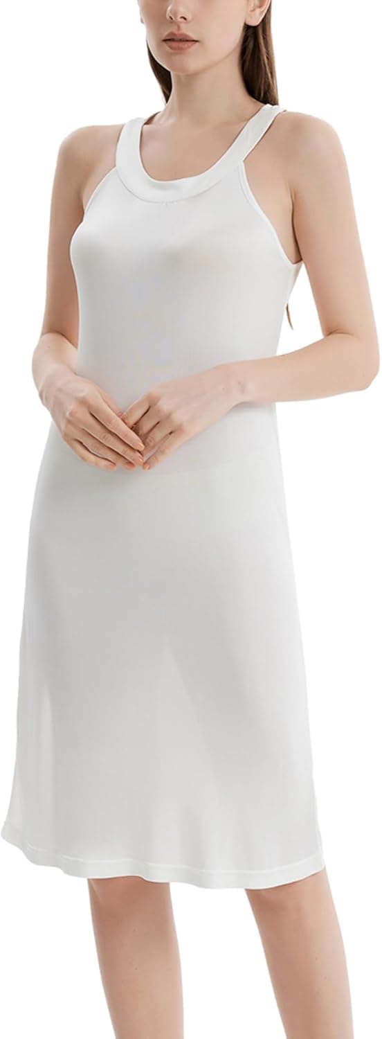 Mulberry Silk Nightgown Women’s Elegant Halter Neck Nightdress Sleeveless Sleepwear Tank Pajamas Dress Night Shirt - Image 2