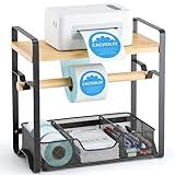 CACHOLIV Label Holder for Thermal Printer - Sticker Roll Dispenser with Drawer - Shipping Lable Holder for...