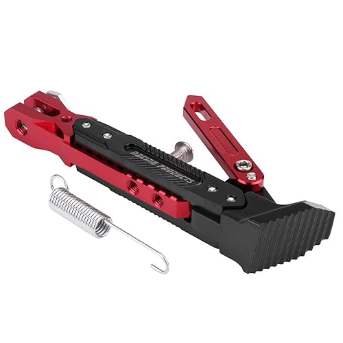 KIMISS Soporte lateral ajustable universal de aleación de aluminio para YAMAHA NMAX 155 2015-2016 N-MAX 125 (rojo y negro)