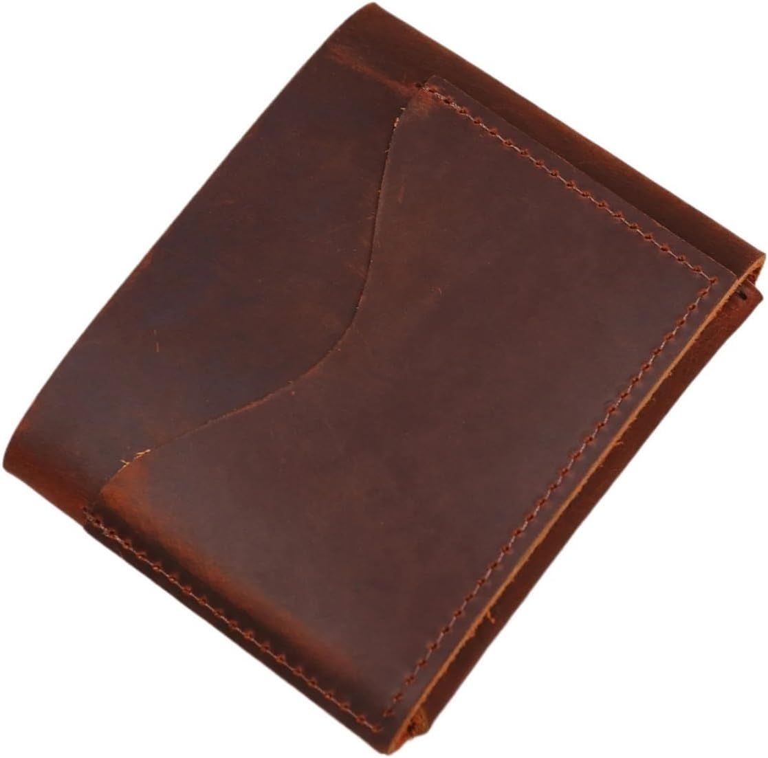 Genuine Leather Wallet Compatible With Men Cowhide Short Slim Men's Cash Wallet Credit Card Holder With Flap Magnetic Closure(Black)
