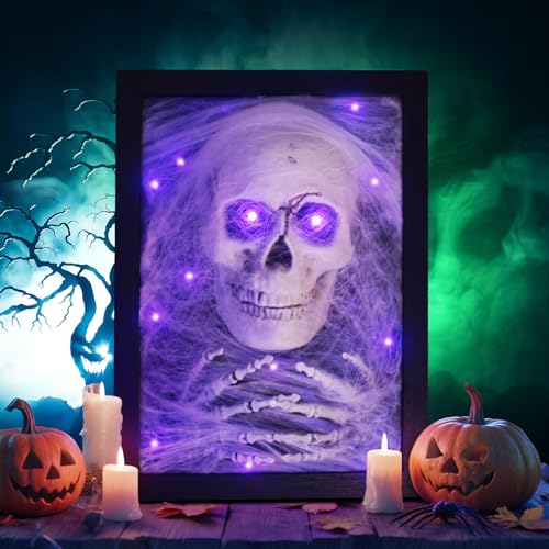 Halloween Wall Decor Indoor, Skulls Halloween Decor, Light Up Wall...