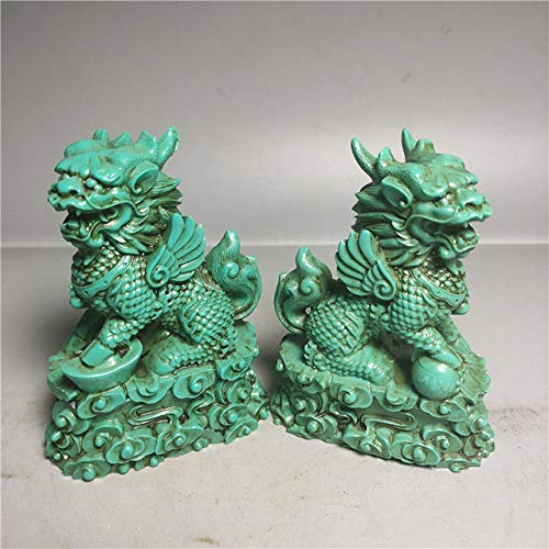 LISAQ Antieke Ambachten Hars Kylin Huisdecoratie (2 Pack)