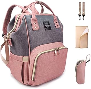 Hiday Diaper Backpack Set-Diaper bag+Changing Pad+Insulated Bottle Pocket+Stroller Straps, Multi-Function and Stylish