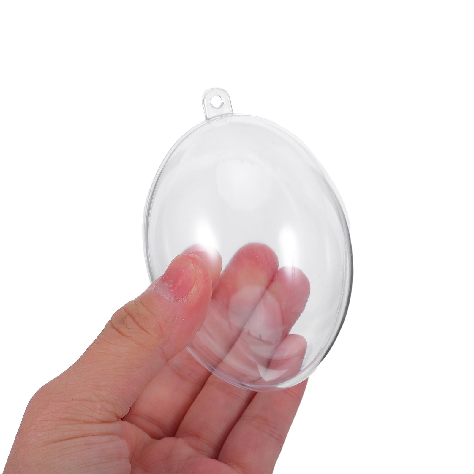 12 Piezas Bolas de Plástico Transparente Forma de Huevo Adornos Rellenable DIY para Decoración Colgante de Árbol de Navidad y Pascua Cajas de Dulces para Bodas y Fiestas