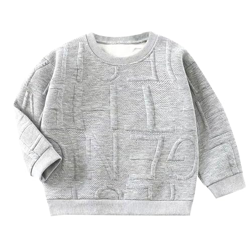 Toddler Girls Boys Crewneck Sweatshirt Teens Letter Embroidery Pullover Sweater Long Sleeves Comfy Fall Clothes