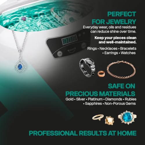 Image of ERRECOM U-Sonic Ultrasonic Jewelry Concentrated Cleaner, Maxi Size 17 fl oz | For Jewels, Gems, Watches, Eyewear, Aligners | Safe on Diamonds, Gold, Silver & More | Compatible with Ultrasonic Machines