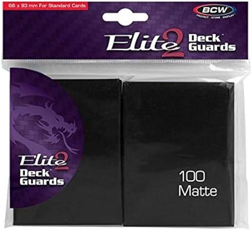BCW Elite 2 Fundas para cartas mate - Negro (100)