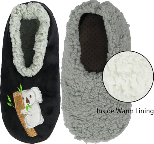 Image of BenSorts Fuzzy Slipper Socks for Women Funny House Slippers with Grips | Warm Cozy Cute Socks Non Slip Gifts Thick Stocking Stuffers Christmas