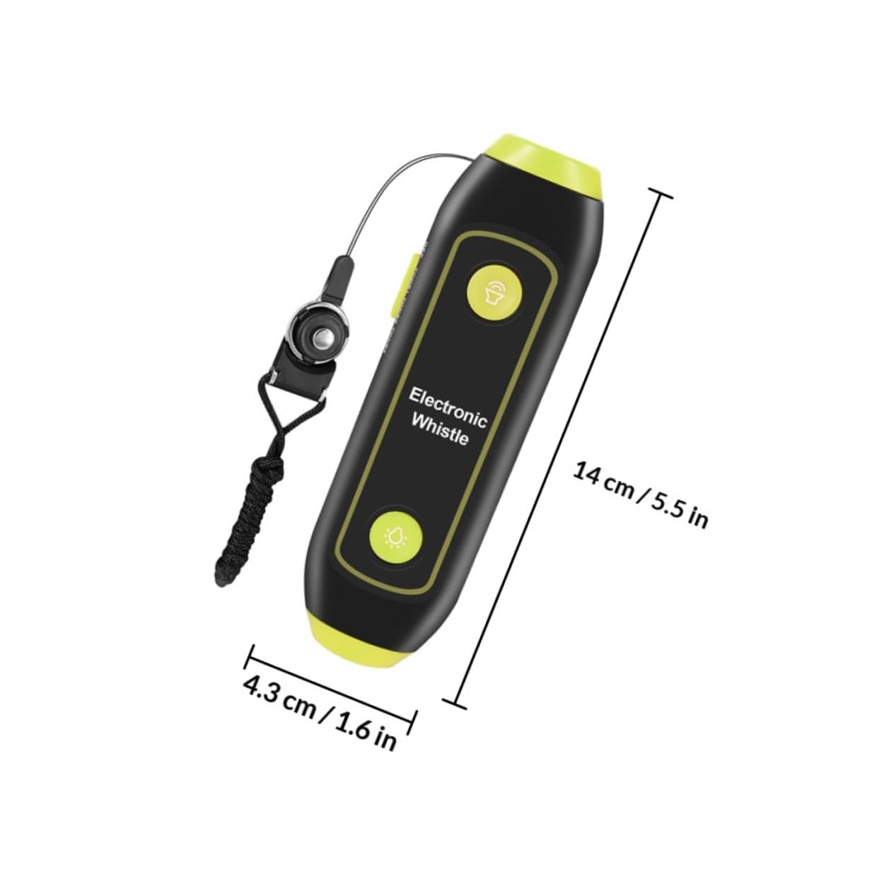 Hemobllo Fischietto Elettronico Verde con Torcia, 3 Toni, Laccetto | Abs con Componenti Elettronici e Magnete, per Allenatori e Marina, Uso Gare e Guide Traffico