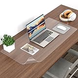 ORUPT Frosted Clear Desk Mat, Non-Slip PVC Clear Desk Pad, Transparent Desk Cover Protector with Round Edge, Heat Resistant & Waterproof Desk Mat for Home and Office (27.6'*13.8')