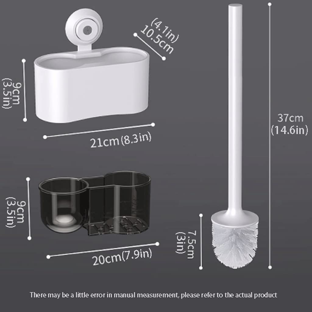 Spazzola for Toilette in Nylon con Scatola di immagazzinaggio, Spazzola for Ciotola del Water Facile da installare, Supporto for la Spazzola WC Set Facile da Pulire Gli Angoli
