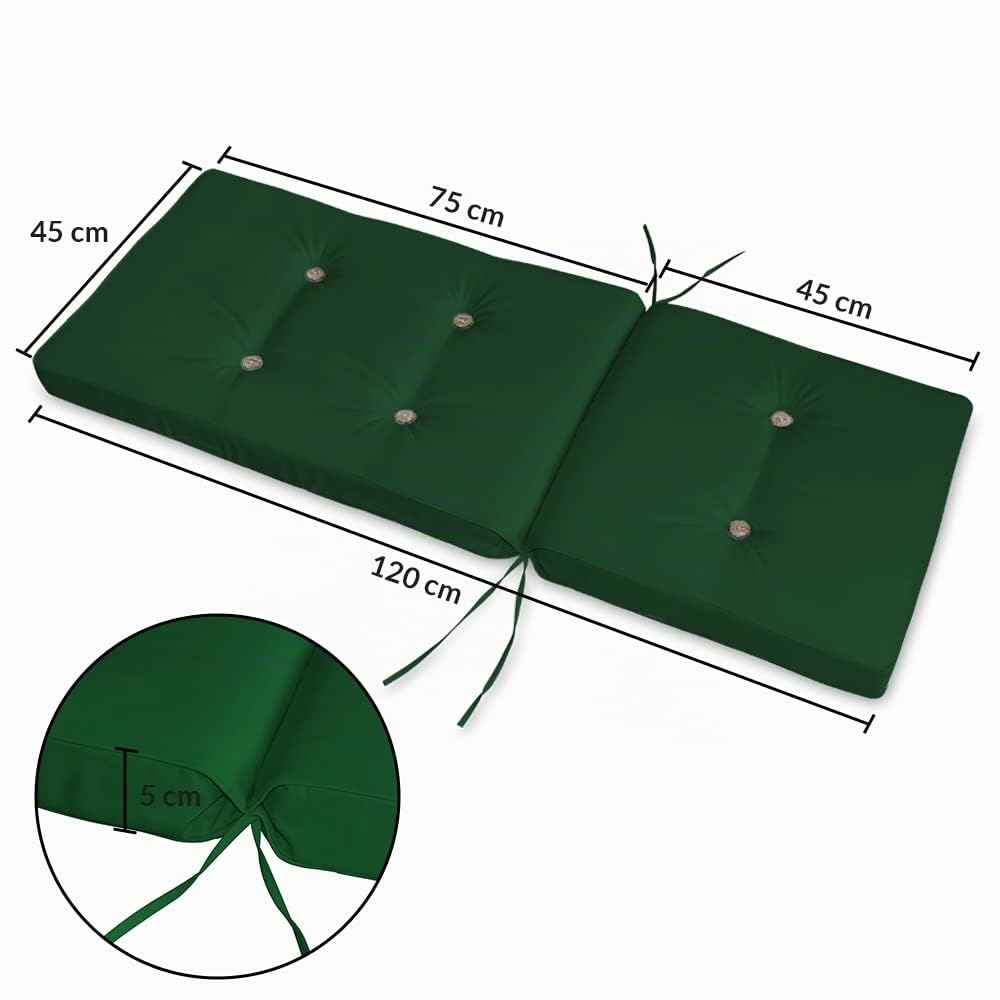 Detex® Stuhlauflagen Vanamo Befestigungsschlaufen 6er Set Auflage Hochlehner Sitzauflage Stuhlkissen Kissen Grün