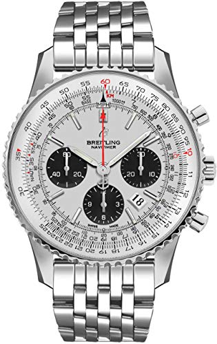 Breitling Navitimer 1 Chronograph Automatic Chronometer Silver Dial Men's Watch AB0121211G1A1