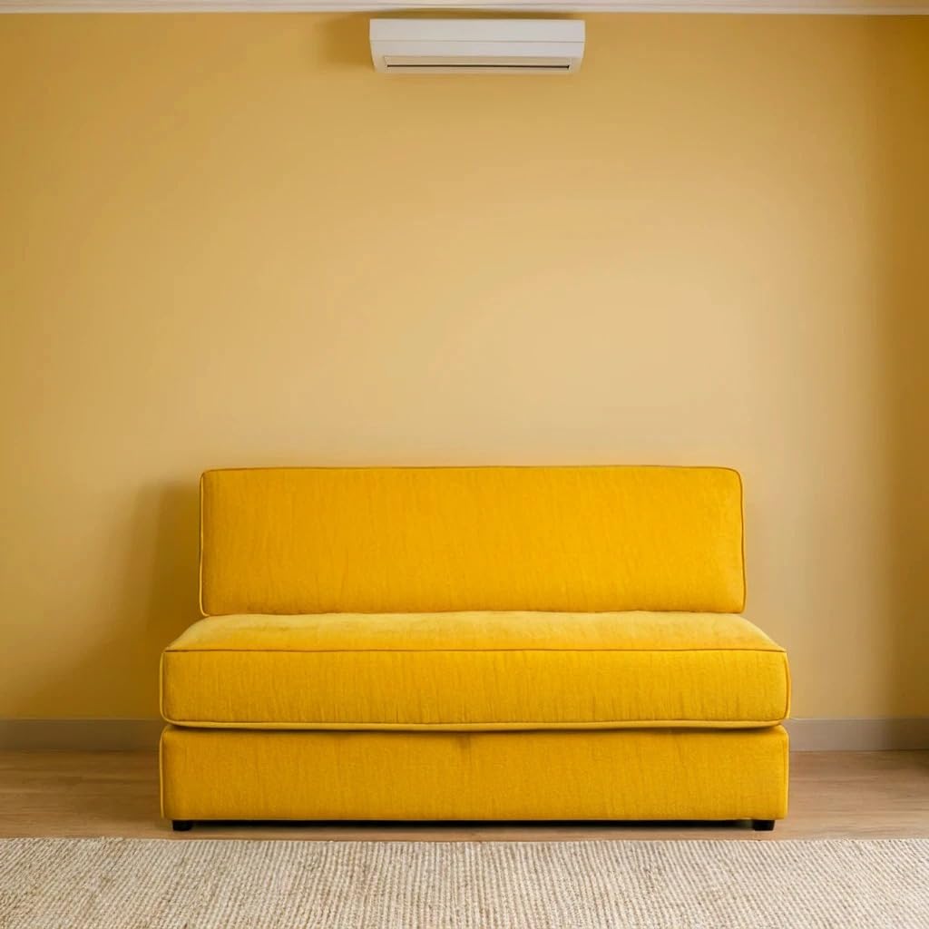 PumPum EPE Foam 2-Seater Sofa Cum Bed – 36 Inch Width, Convertible Design, Lightweight & Foldable (Yellow)-image-38