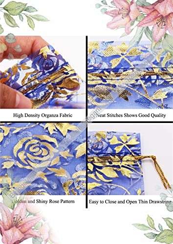Image of Beingelegant - Printed Organza Party Favor Pouch for Festival Bihu, Thrissur Pooram, Onam, Christmas for Gift Packing and Party Organisation (Size : 20X30 Cms) (Mix Colour)