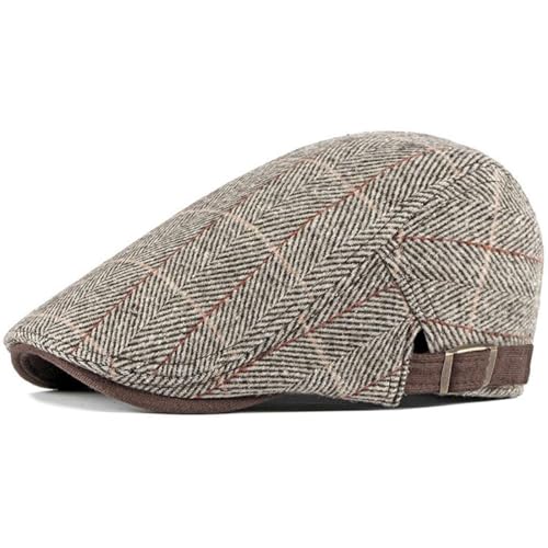JNKET Autumn Winter Men Women Newsboy Cap Casual Flat Cap Ivy Gatsby Cabbie Driving Hat (US, Alpha, One Size, Medium, Coffee)